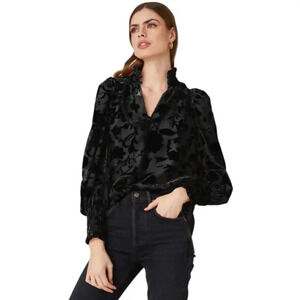 Shoshana burnt out velvet blouse. Small